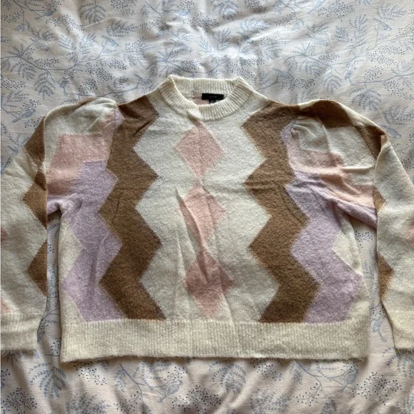J Crew Diamond Check Pastel Sweater - Picture 4 of 10